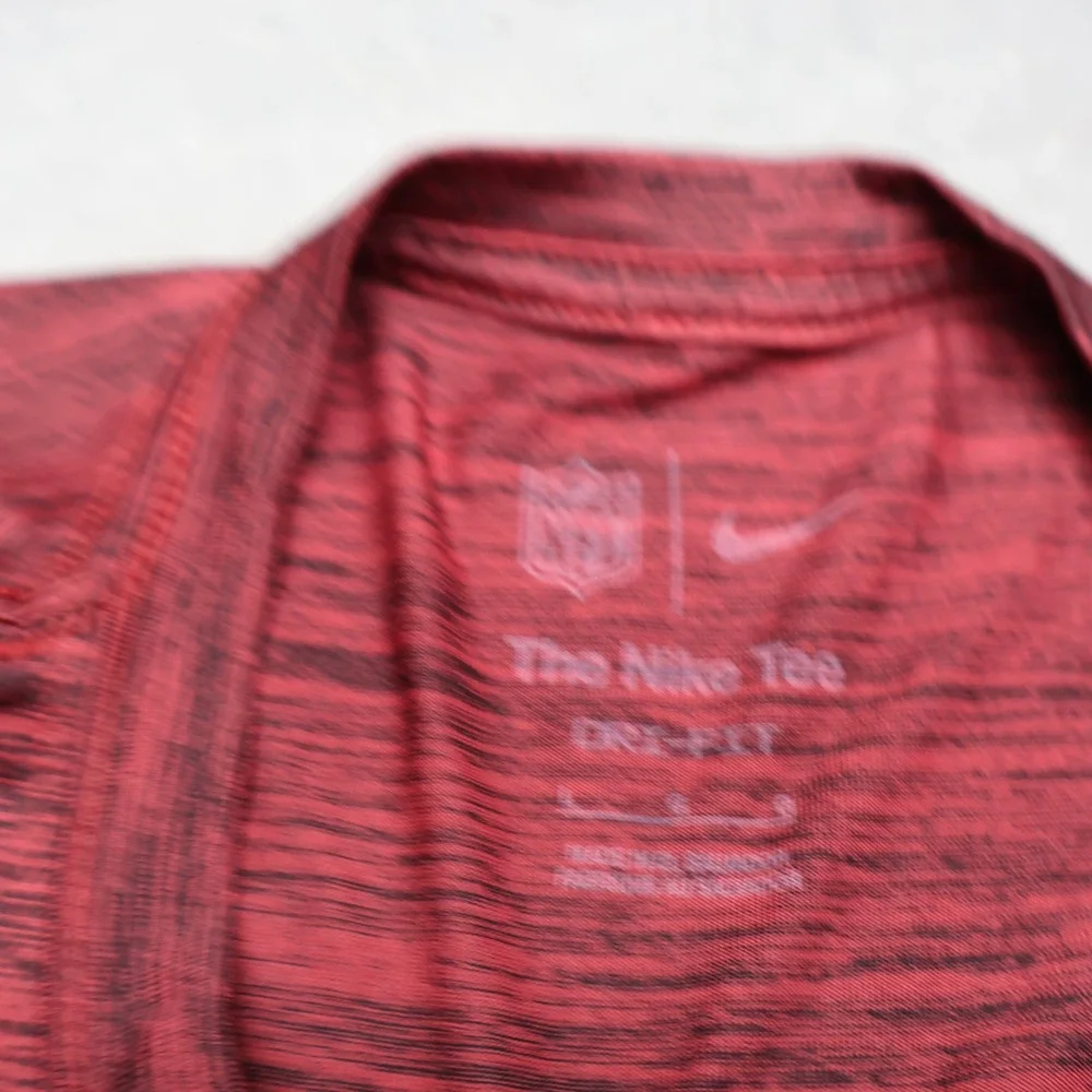 Atlanta Falcons Shirt Mens Large Nike NFL Red Dri-Fit Football Long Sleeve Tee